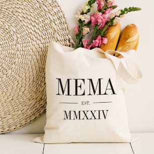 Bolsa Tote Mema Roman Numeral Year Estabelecido
