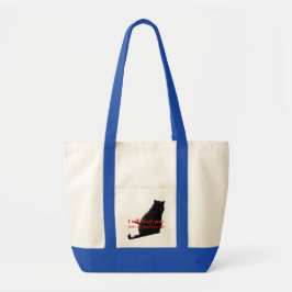 Bolsa Tote Meme de Gato Preto Engraçado de Dois Lados
