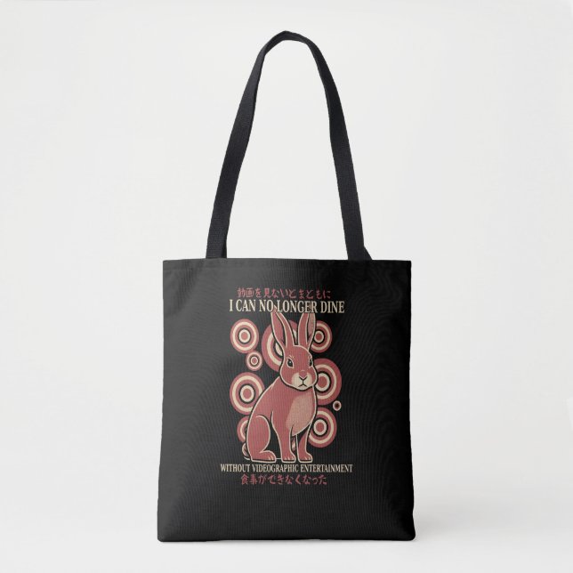 Bolsa Tote Meme Eclético de Vídeo de Jantar de Coelho Japonês (Frente)