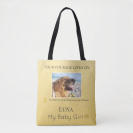 Bolsa Tote Memorial de Estimação com Osteossarcoma Dourado -