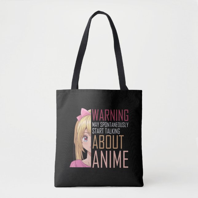 Bolsa Tote Menina Amante de anime Manga Cosplay Adolescente (Frente)