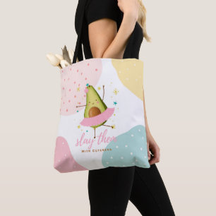 Bolsa Tote Menina bonito Kawaii Avocado Ballerina Os Mostra