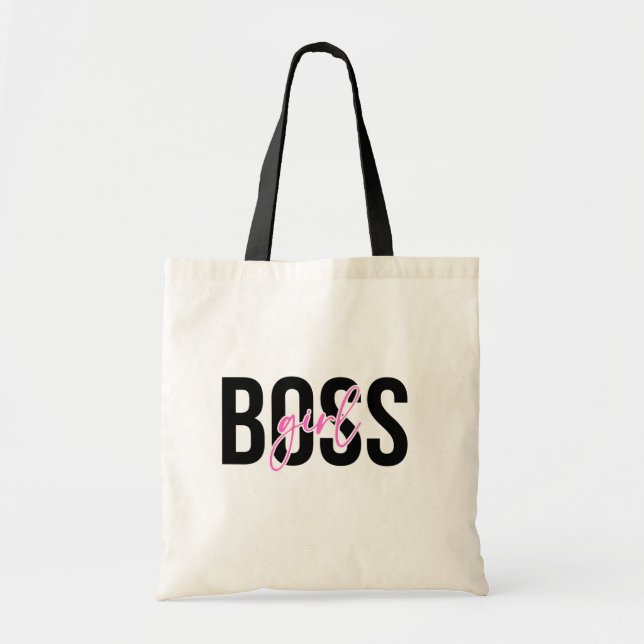 Bolsa Tote Menina Chefe Rosa Preto (Frente)