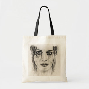 Bolsa Tote Menina choradora - Desenho a lápis