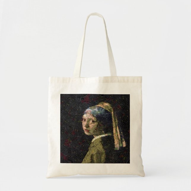 Bolsa Tote Menina Com Morango A Ouvir Belas Artes (Frente)