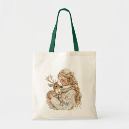 Bolsa Tote Menina com Natal de Veado