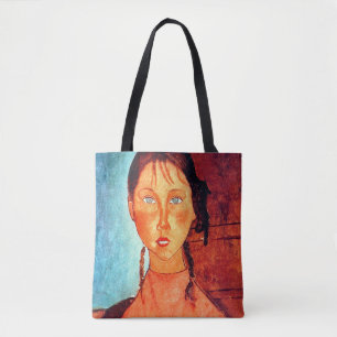 Bolsa Tote Menina com Tranças, Modigliani