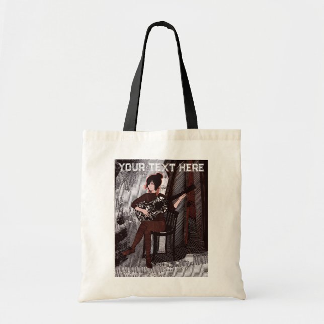 Bolsa Tote Menina com violão  (Frente)