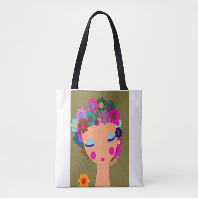 Bolsa Tote menina das flores (Frente)