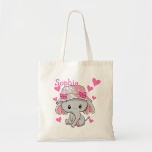 Bolsa Tote Menina de Elefante Bonita