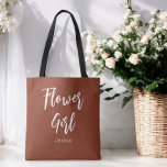 Bolsa Tote Menina de Flores Terracota Marrom Casamento<br><div class="desc">Menina de Flores Terracota Marrom Bolsa ou Casamento,  Festa de Noiva,  Chá de Noiva,  Festa de Despedida de Solteira. Confira mais produtos com este design na coleção abaixo.</div>