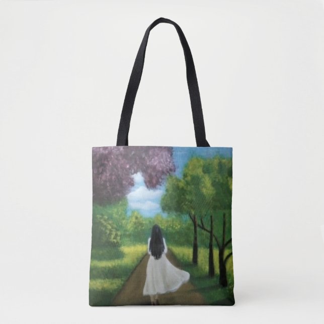 Bolsa Tote Menina de Vestido Branco (Frente)