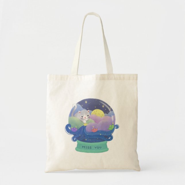 Bolsa Tote Menina de Você: Barcos de Gato e Papel (Frente)