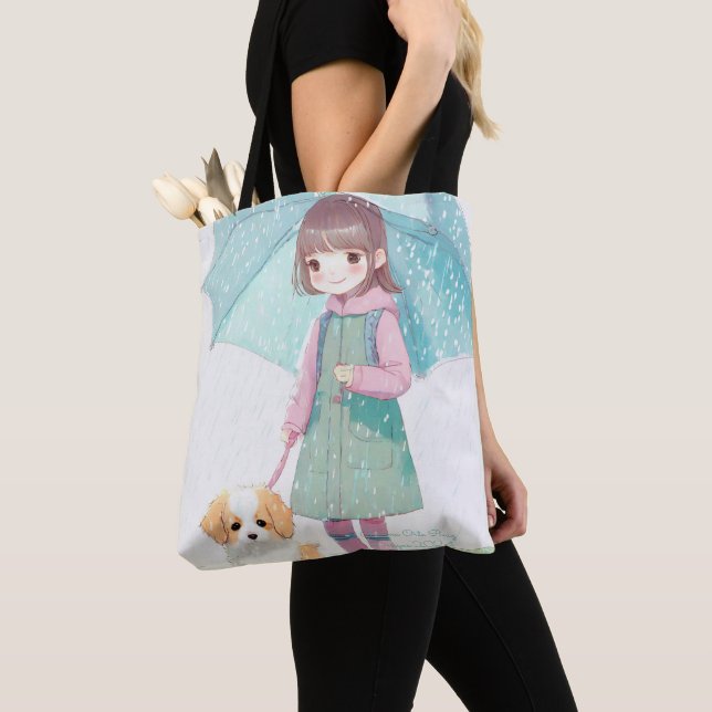 Bolsa Tote Menina dia chuvoso (Close Up)