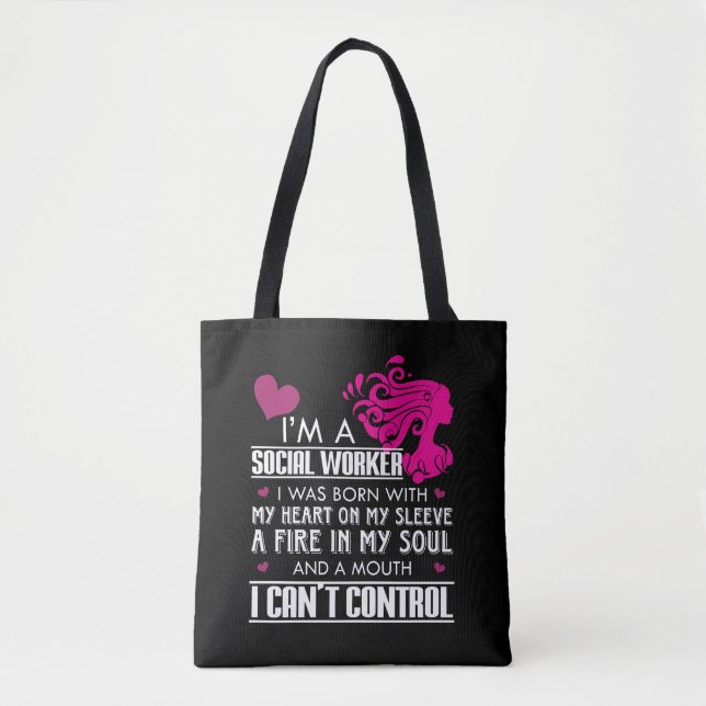 Bolsa Tote Menina do assistente social (Frente)