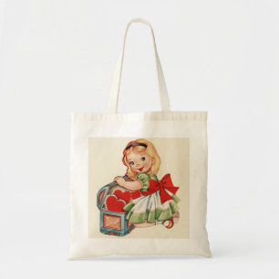 Bolsa Tote Menina do Coração - Crianças Retron Cute