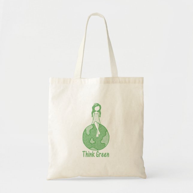 Bolsa Tote Menina do pense verde (Frente)