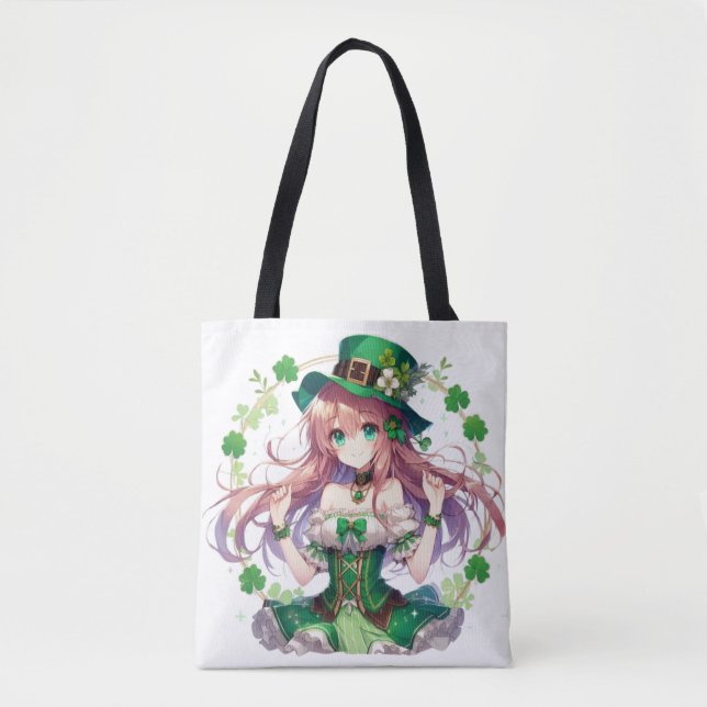 Bolsa Tote Menina do trevo de São Patrick (Frente)
