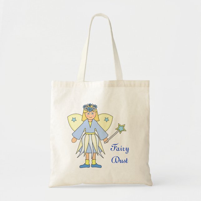 Bolsa Tote Menina em Fada Azul e Amarela (Frente)
