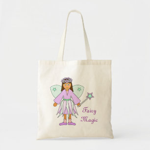 Bolsa Tote Menina em Lilac e Fada Verde