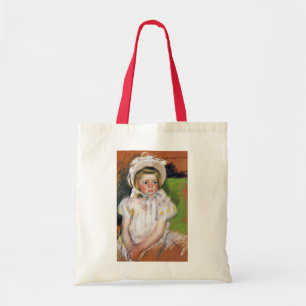 Bolsa Tote Menina em um Bonnet Branco, Mary Cassatt