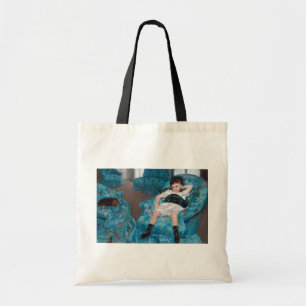Bolsa Tote Menina em uma cadeira azul, Cassatt