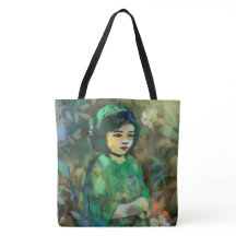 Menina em vestida verde