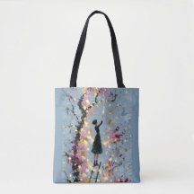 Menina Floral Impasto Alcançando a Luz Inspiração