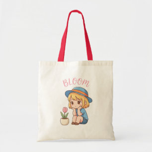 Bolsa Tote Menina Floresça No Seu Próprio Tempo