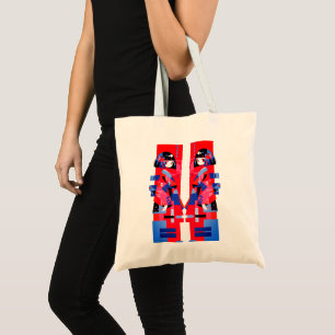 Bolsa Tote Menina Japonesa Abstrata Moderna – Kimono Geométri
