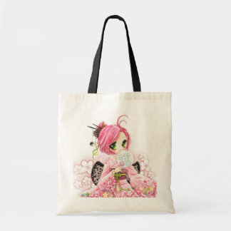 Bolsa Tote Menina japonesa bonita no quimono