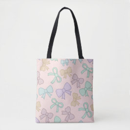 Bolsa Tote Menina Laço Fofo Rosa Pastel