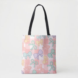 Bolsa Tote Menina Laço Fofo Rosa Pastel