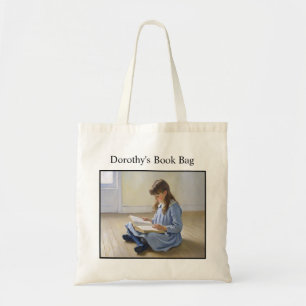 Bolsa Tote Menina Lendo Livro Personalizado Escola ou Bibliot