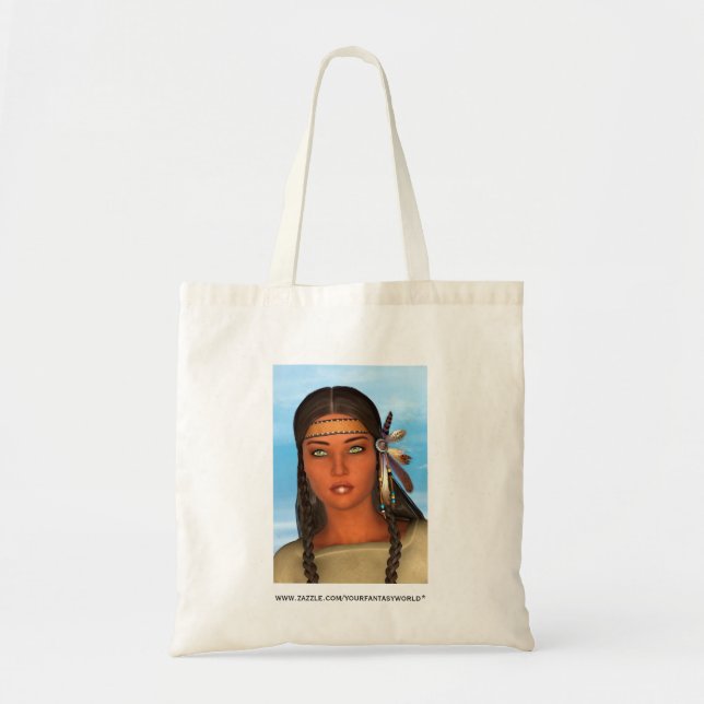 Bolsa Tote Menina Nativa Americana (Frente)