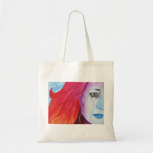 Bolsa Tote Menina Perdendo a Cor Chorando Arte Gótica Surreal