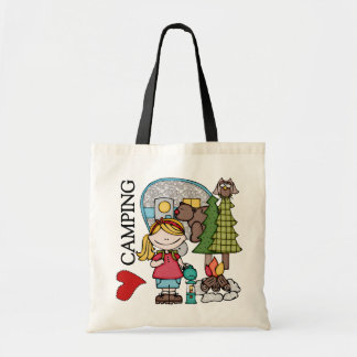 Bolsa Tote Menina que do cabelo louro eu amo acampar