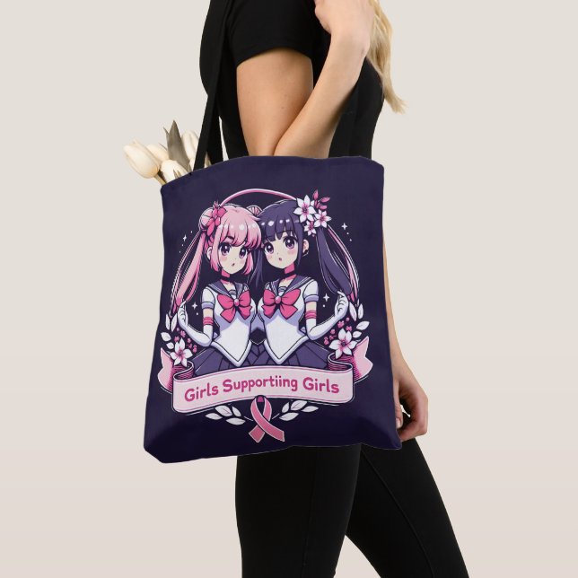Bolsa Tote Meninas apoiando garotas (Close Up)