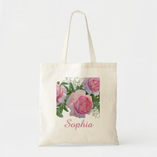 Bolsa Tote Meninas Caprichosas Cores Arco-Íris Cartoon Nome C
