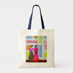 Bolsa Tote Meninas de Gibson em um teste padrão de Mondrian