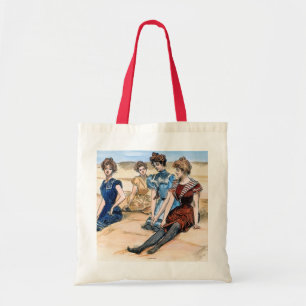 Bolsa Tote Meninas de Gibson na praia, 1900