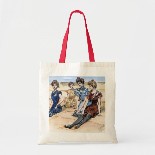 Bolsa Tote Meninas de Gibson na praia, 1900 (Frente)