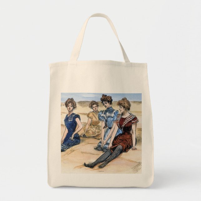 Bolsa Tote Meninas de Gibson na praia, 1900 (Frente)