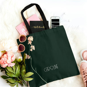 Bolsa Tote Meninas Elegante Black Floral Boho Cute