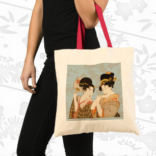Bolsa Tote Meninas Geishas Japonesas Vintage em Kimonos