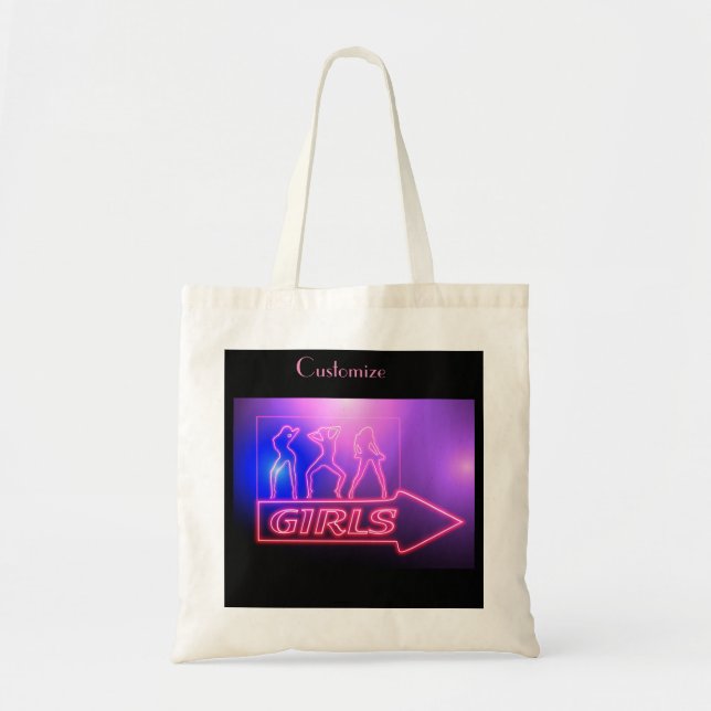 Bolsa Tote Meninas Neon Rosa Assinam Thunder_Cove (Frente)