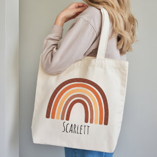 Bolsa Tote Meninas Personalizadas Tendência Boho Arco-íris Ca