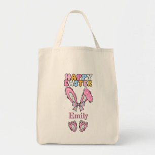 Bolsa Tote Meninas Personalizam o Felz pascoa Coelhinho Rosa