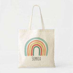 Bolsa Tote Meninas Trendy Whimsical Boho Rainbow Kids