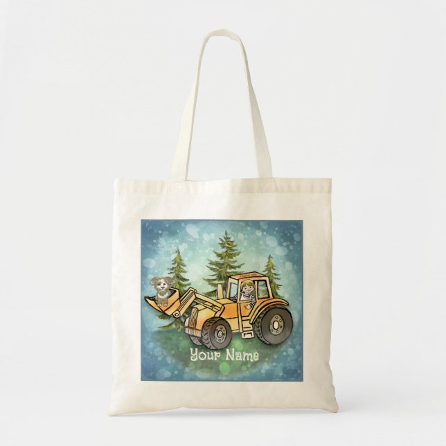 Bolsa Tote Menino de carregadeira frontal (Frente)